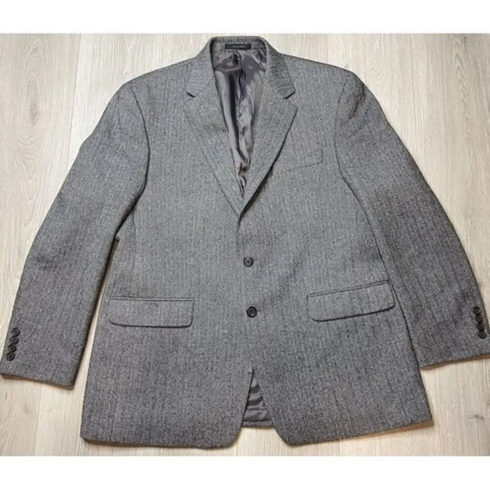 Lauren Ralph Lauren Sport‎ Coat Jacket Men 43 R Brown Tweed Wool Herringbone